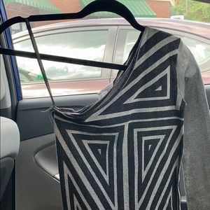 Black and grey one long sleeve dress